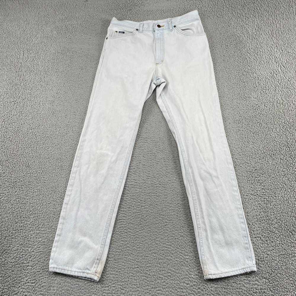 Lee Jeans Mens 32x34 Light Blue Straight Leg Vintage 90s Made in USA Cotton